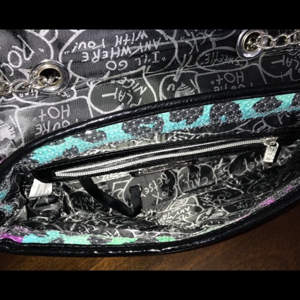 Betsey Johnson Sequin Leopard Print Flap Bag - Picture 5 of 8